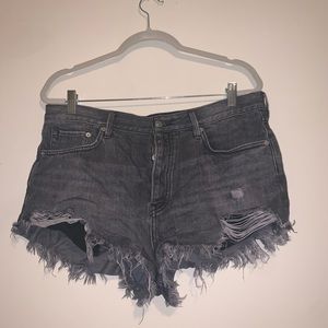 Free People Ripped High Waisted Denim Shorts